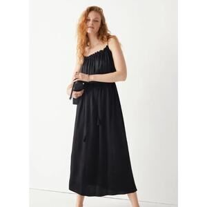 NWT & Other Stories Strappy Tassel Tie Maxi Dress Black sz. 2